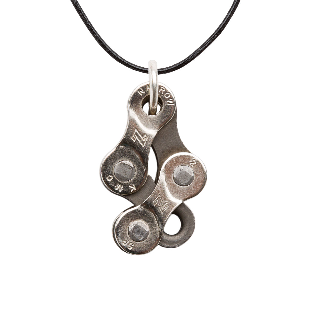 Bikeman Recycled Bike Chain Pendant Necklace-0