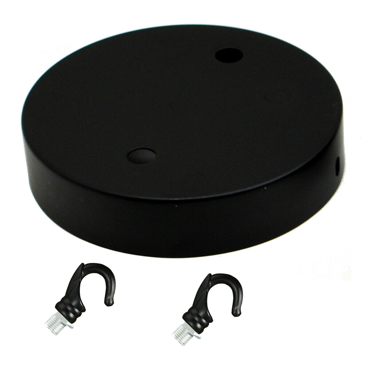 Black Ceiling Rose With Hook Pendant Light Fitting~2385-6