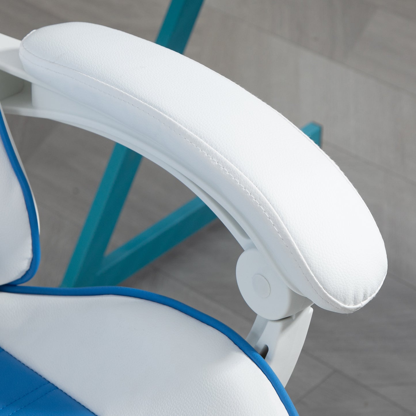 Vinsetto Racing Computer Gaming Chair, Reclining PU Leather Chair with Removable Rabbit Ears, Footrest and Lumber Support in Blue-7