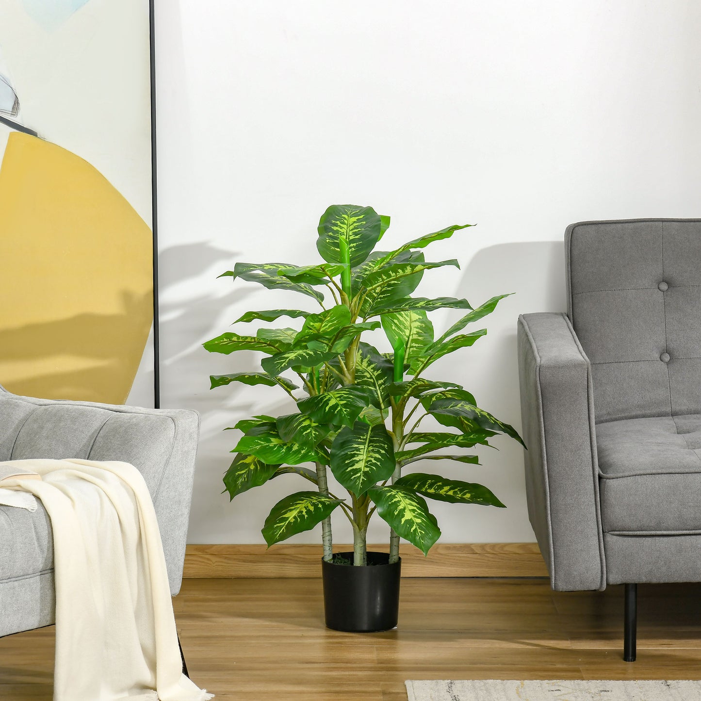 2 PCs Artificial Evergreen Tree Fake Decorative Plant in Nursery Pot for Indoor Outdoor Décor in Green by HOMCOM-5