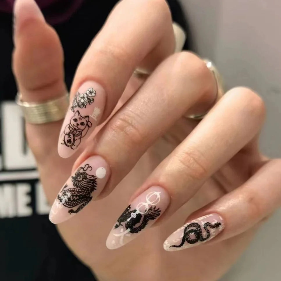 Almond Press On Nail Tips-4