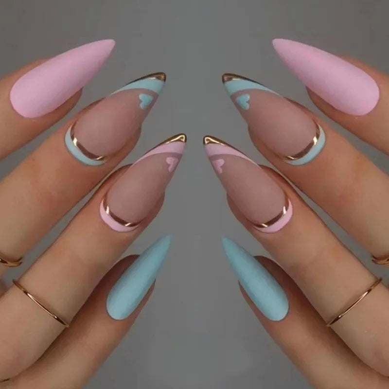 Almond Press On Nail Tips-12
