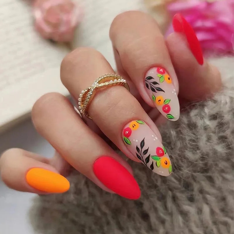 Almond Press On Nail Tips-15