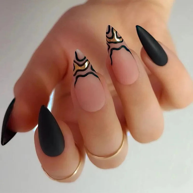 Almond Press On Nail Tips-16