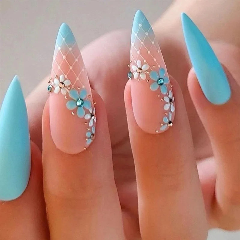 Almond Press On Nail Tips-20