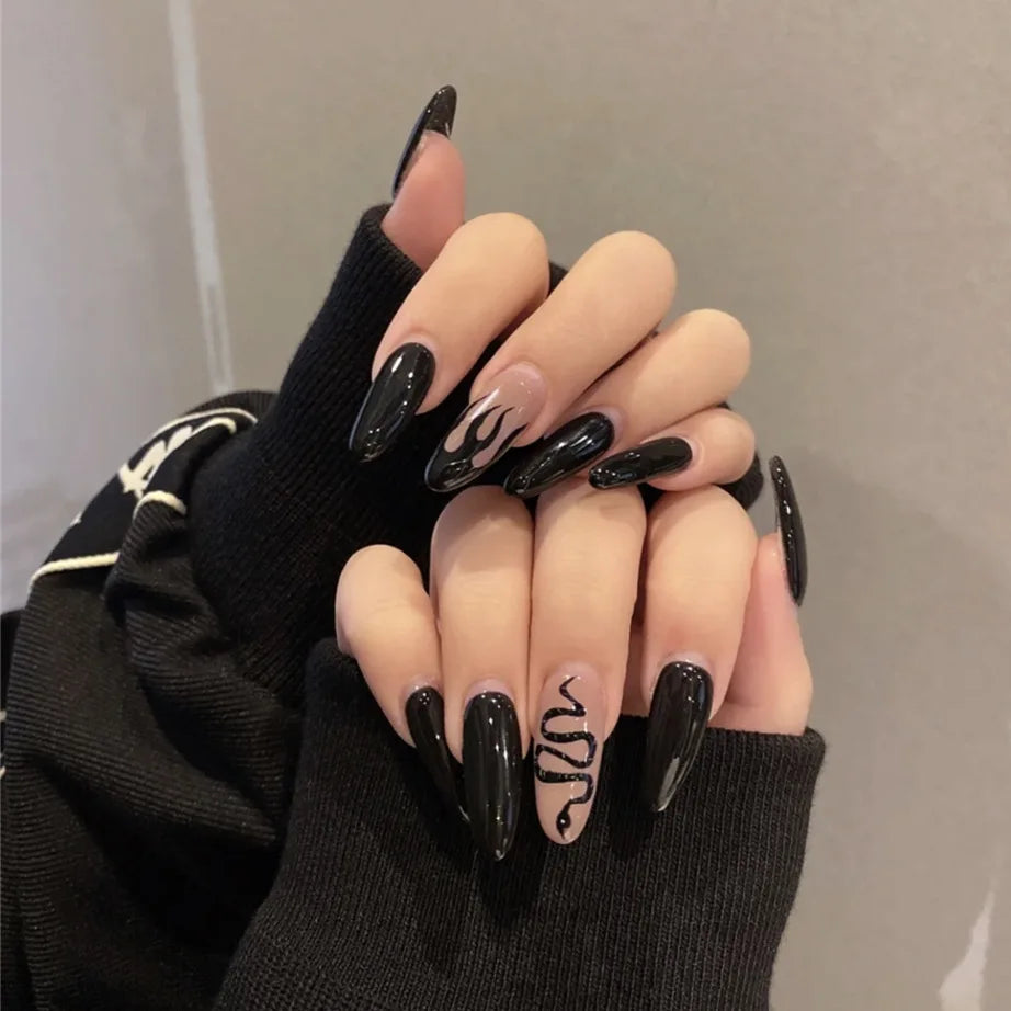 Almond Press On Nail Tips-28