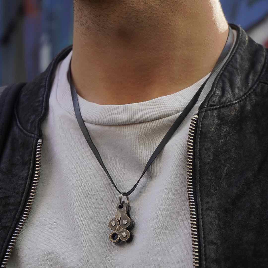Bikeman Recycled Bike Chain Pendant Necklace-1