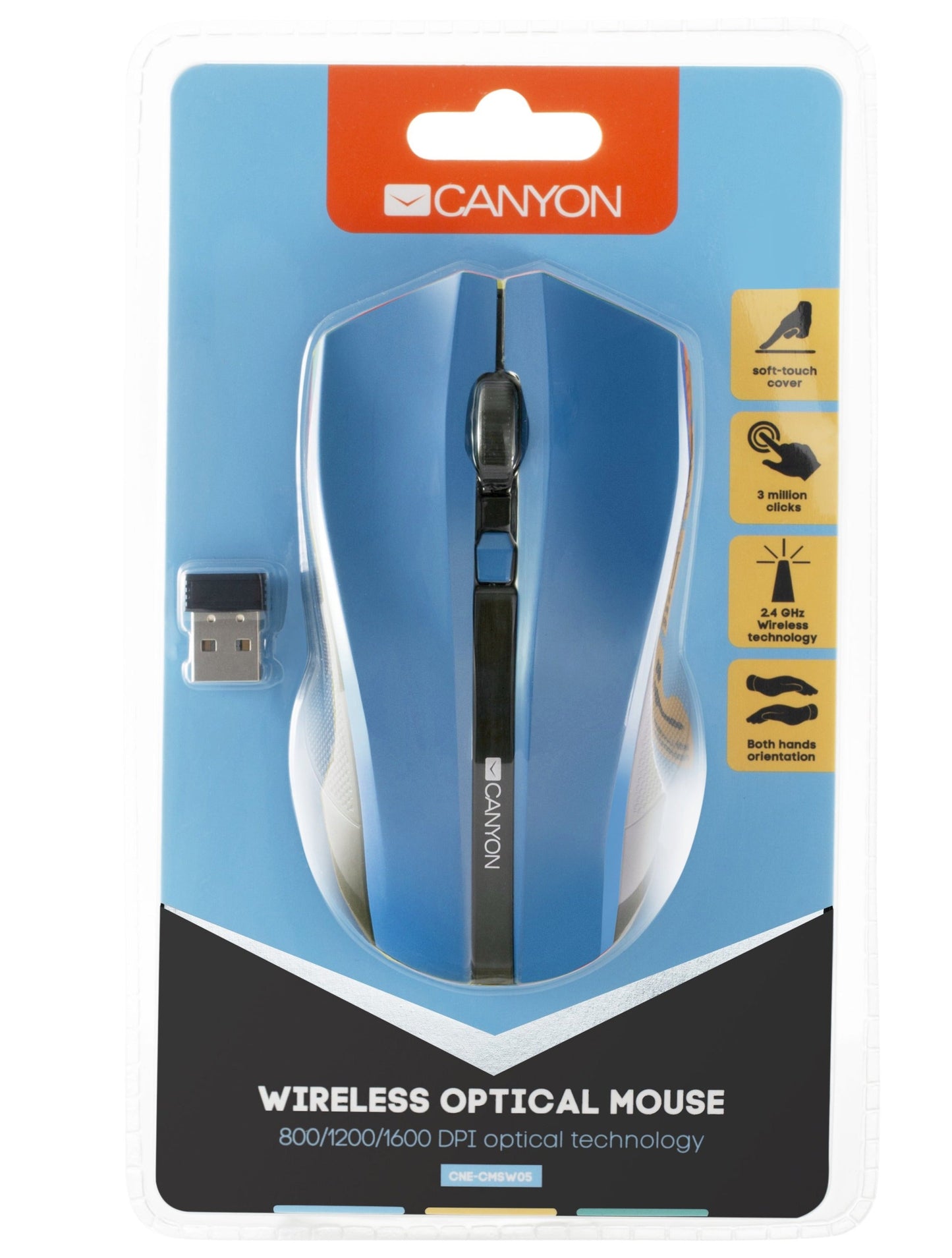 Canyon Wireless Optical Mouse in Blue - CNE-CMSW05BL-1