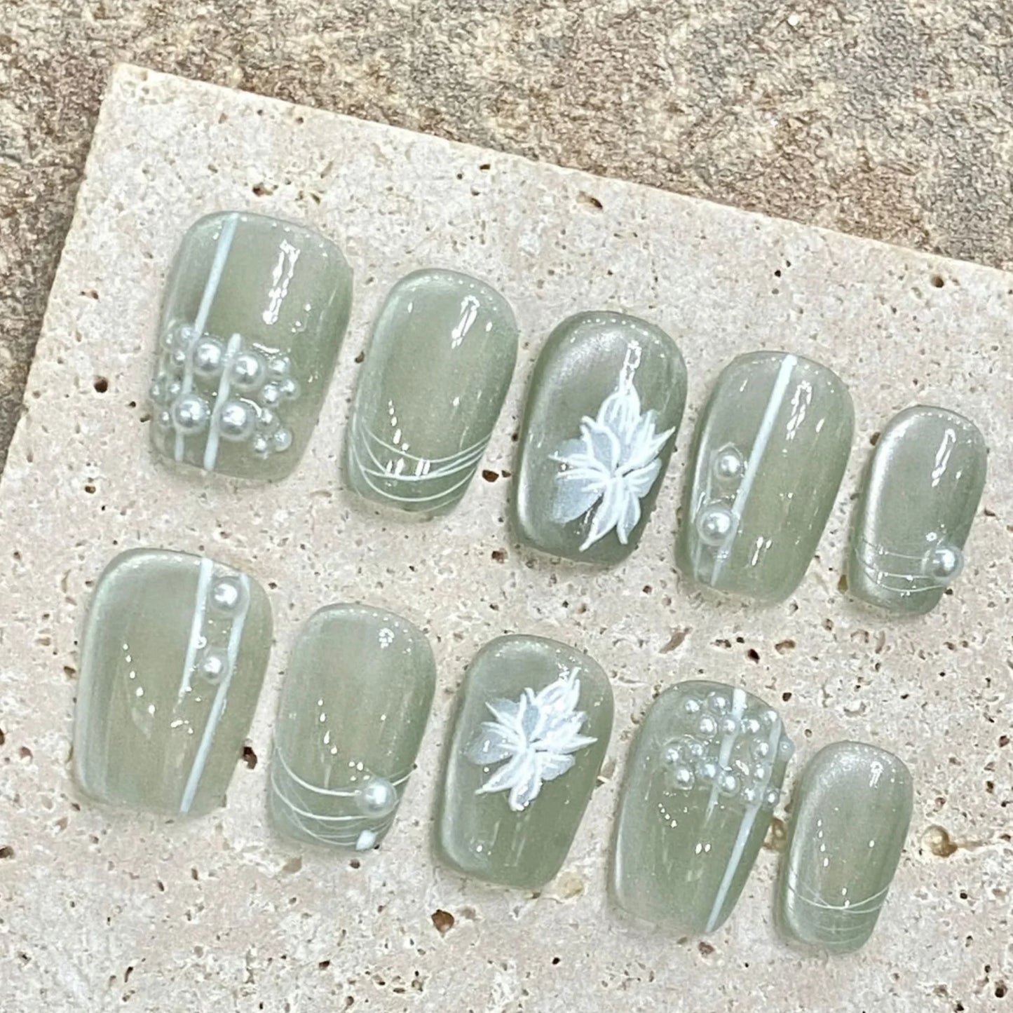 Cat's Eye Press On Nails-7
