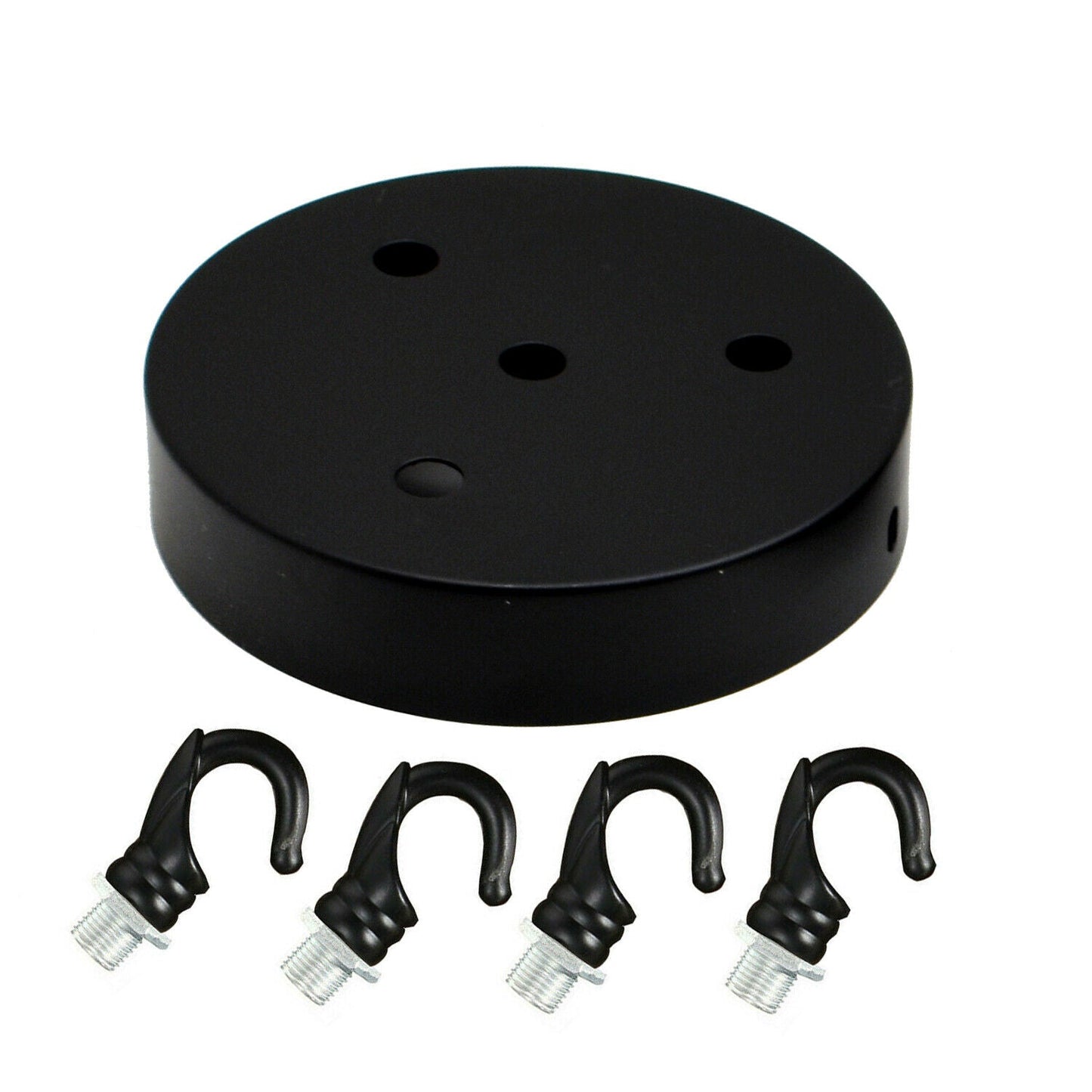 Black Ceiling Rose With Hook Pendant Light Fitting~2385-8