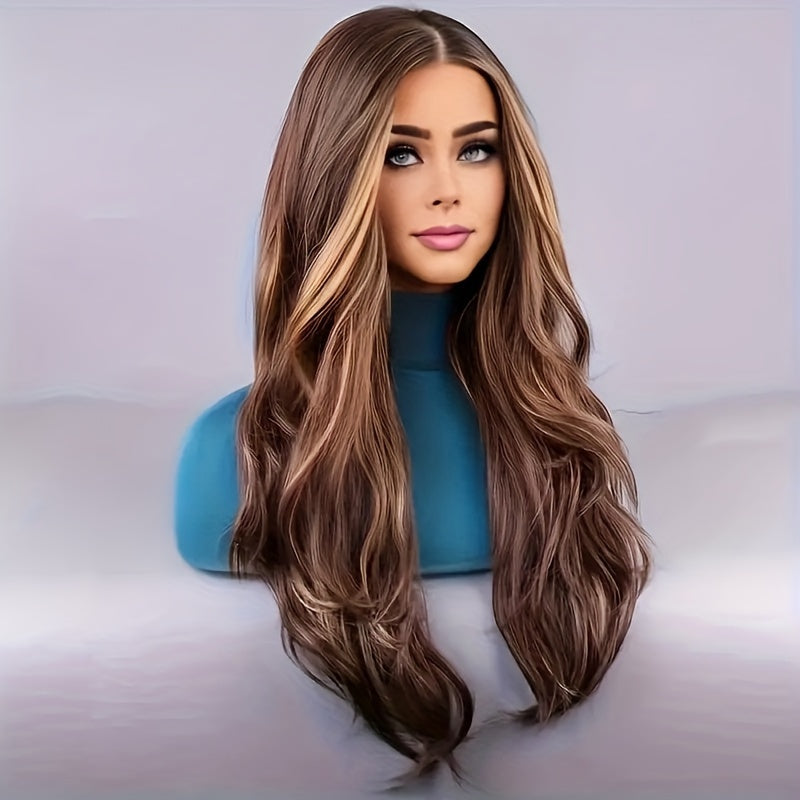 Chic Ombre Brown & Blonde Curly Wig-2