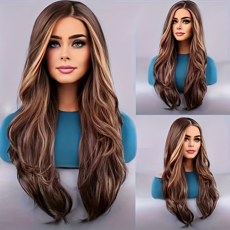 Chic Ombre Brown & Blonde Curly Wig-3