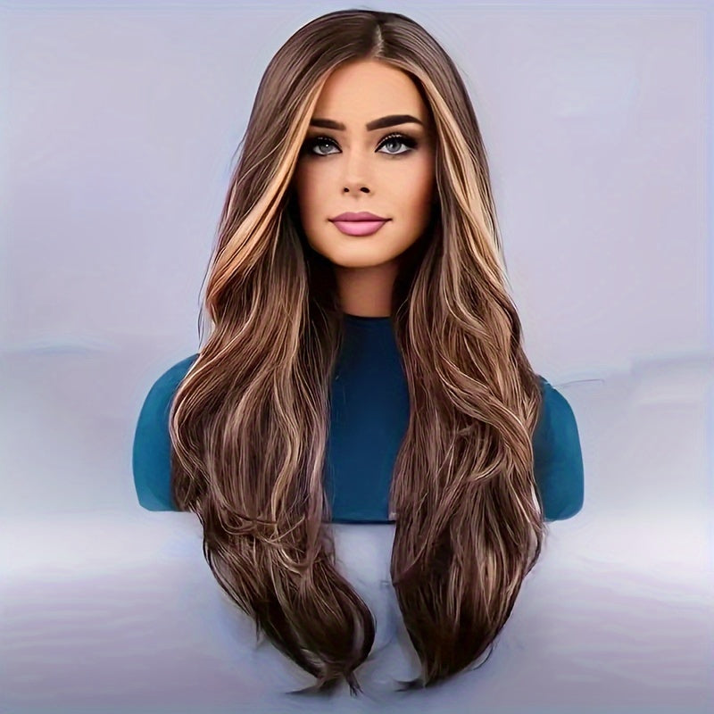 Chic Ombre Brown & Blonde Curly Wig-4