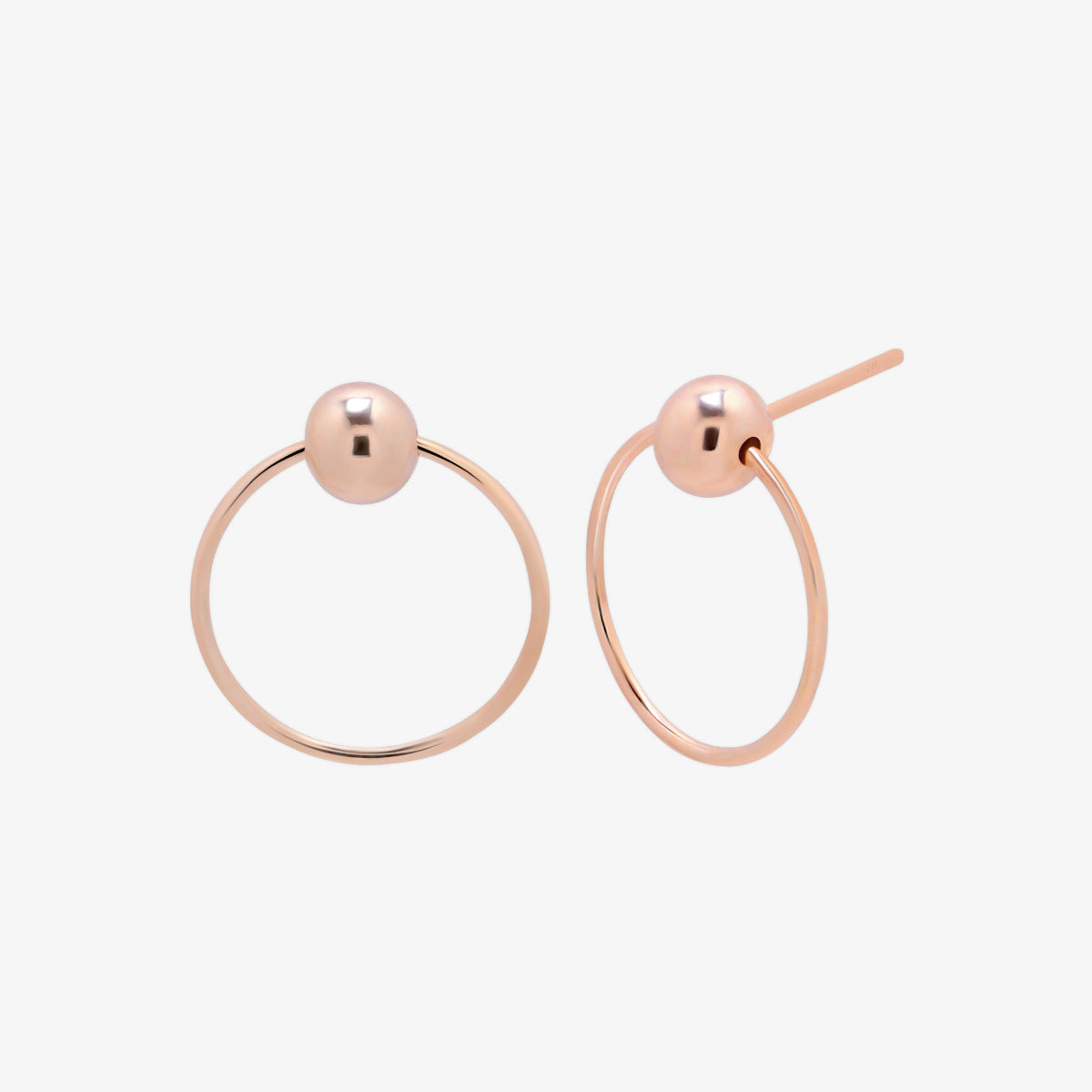 Ball with line circle earrings-6
