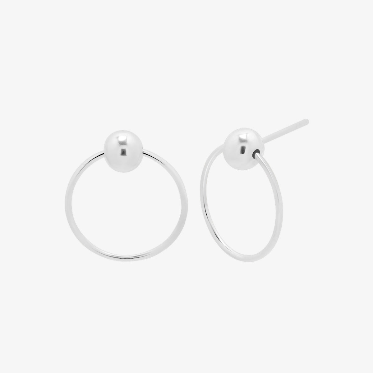 Ball with line circle earrings-5