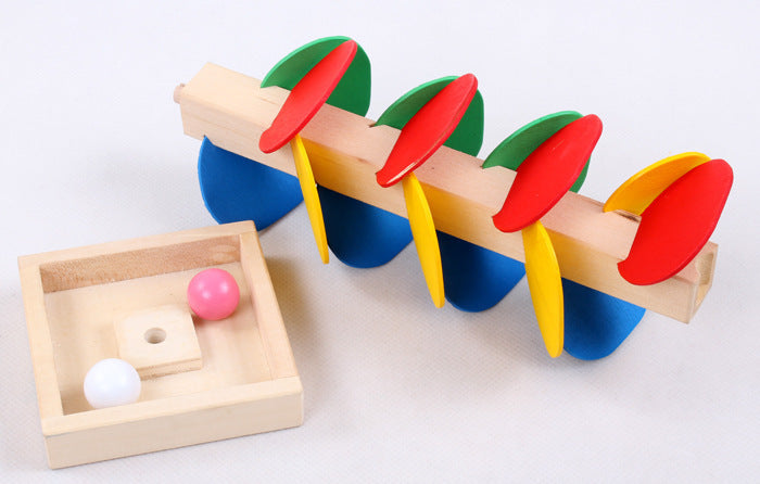 Educational Wooden Leaf Tower Ball Construction Set-1