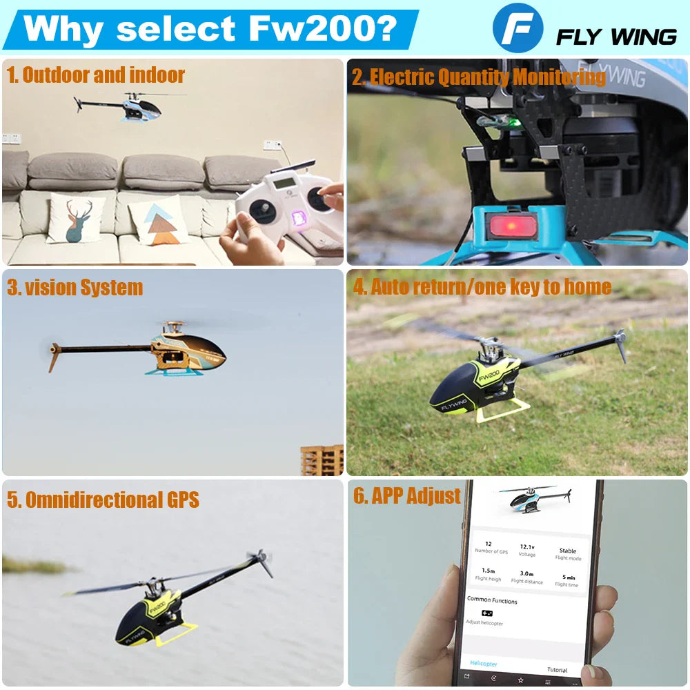Flywing FW200 Smart GPS RC Helicopter-2