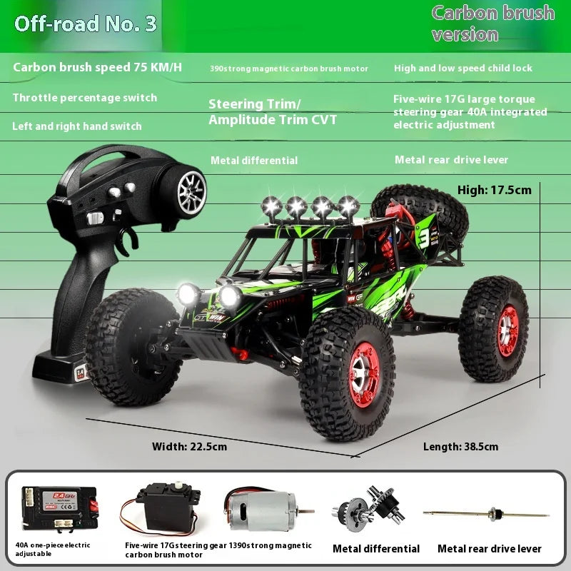 High-Speed 4WD RC Climbing Car with Remote Control & Charger-8