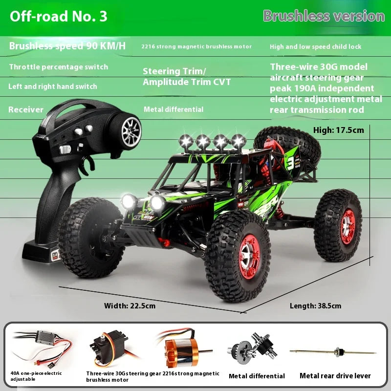 High-Speed 4WD RC Climbing Car with Remote Control & Charger-6