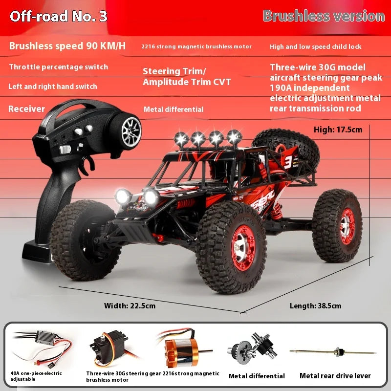 High-Speed 4WD RC Climbing Car with Remote Control & Charger-7