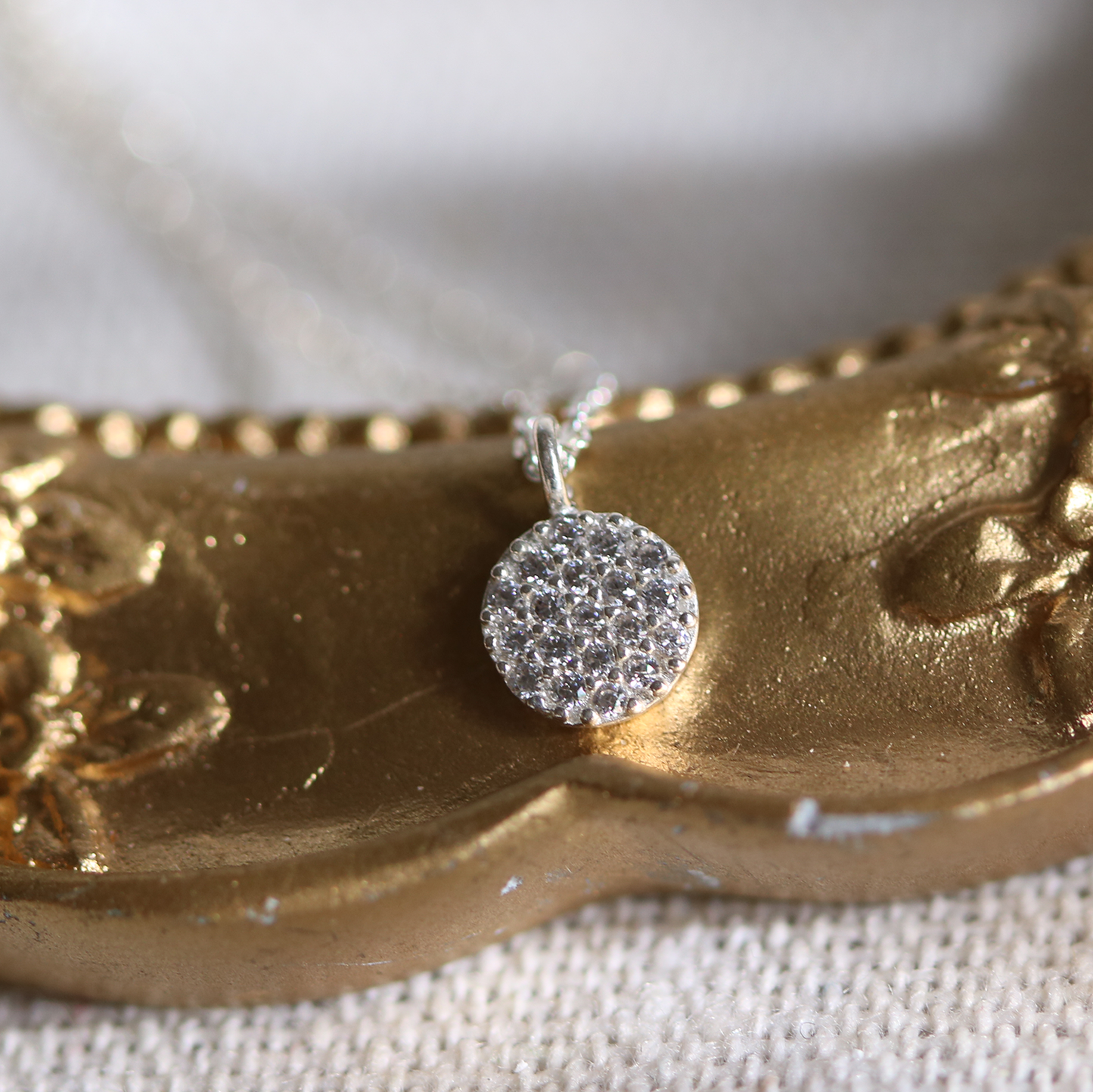 Circle cubic pendant necklace-2