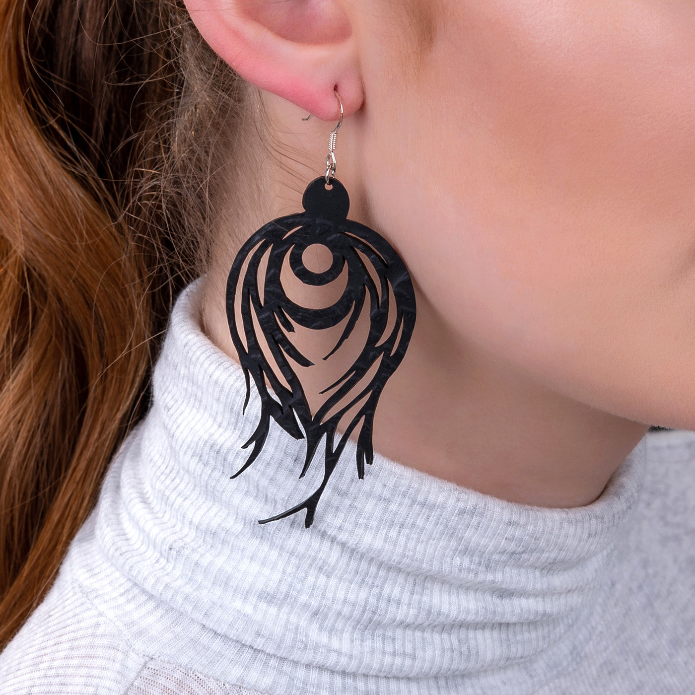 Flame Handmade Upcycled Statement Earrings-1