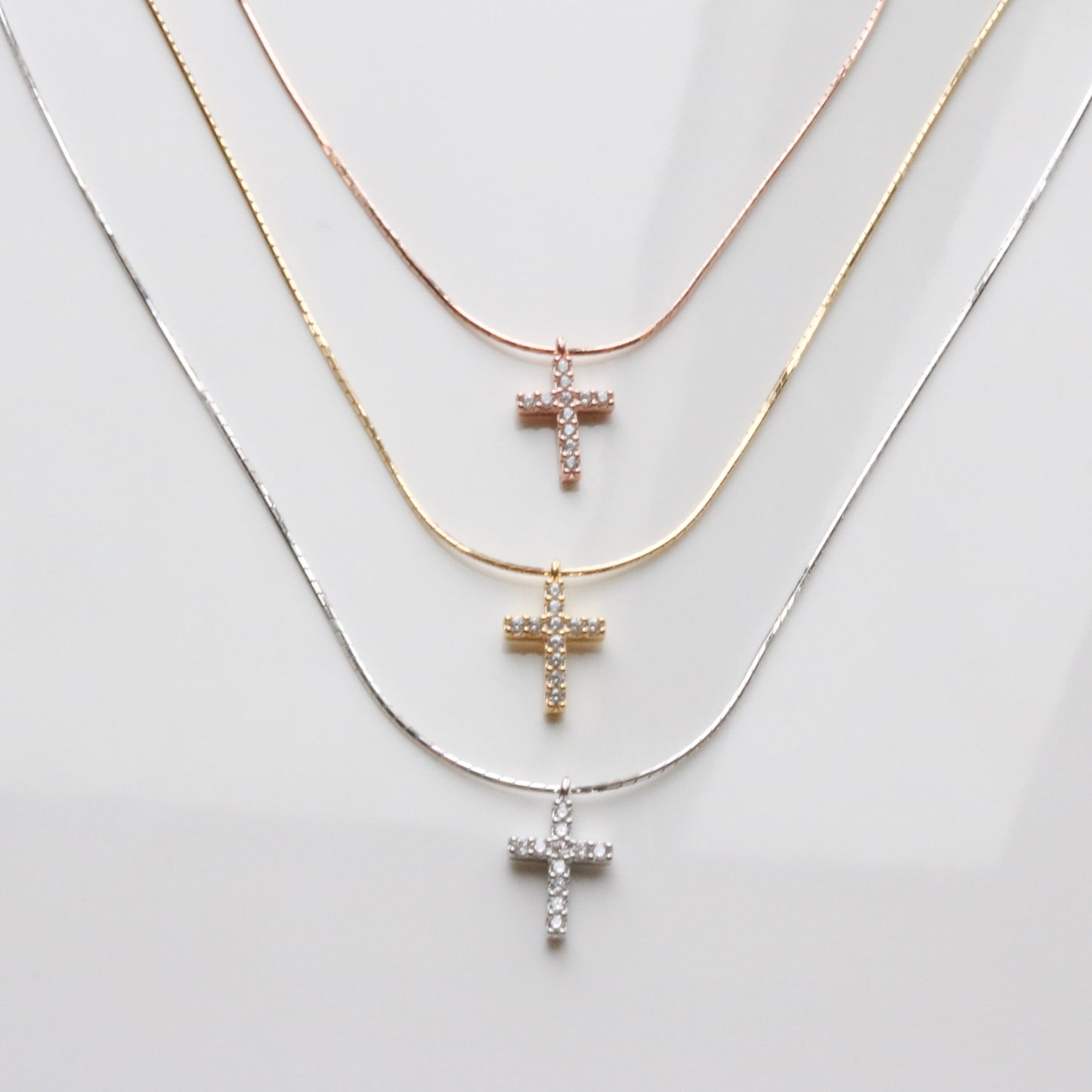 Cross pendant silk necklace-2