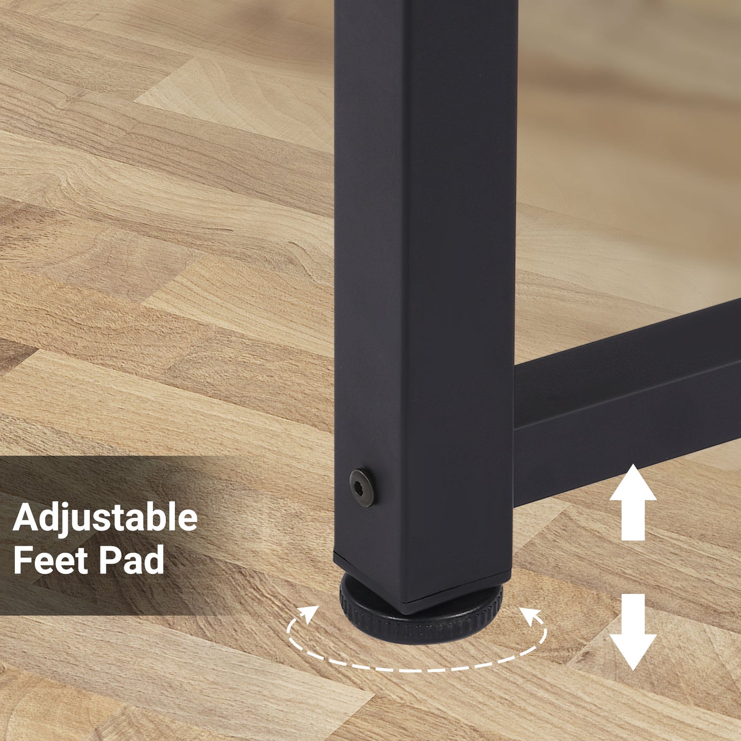 Computer Desk, PC Writing Table, Home Office Workstation, Adjustable Feet, Metal Frame in Oak Black | HOMCOM-2