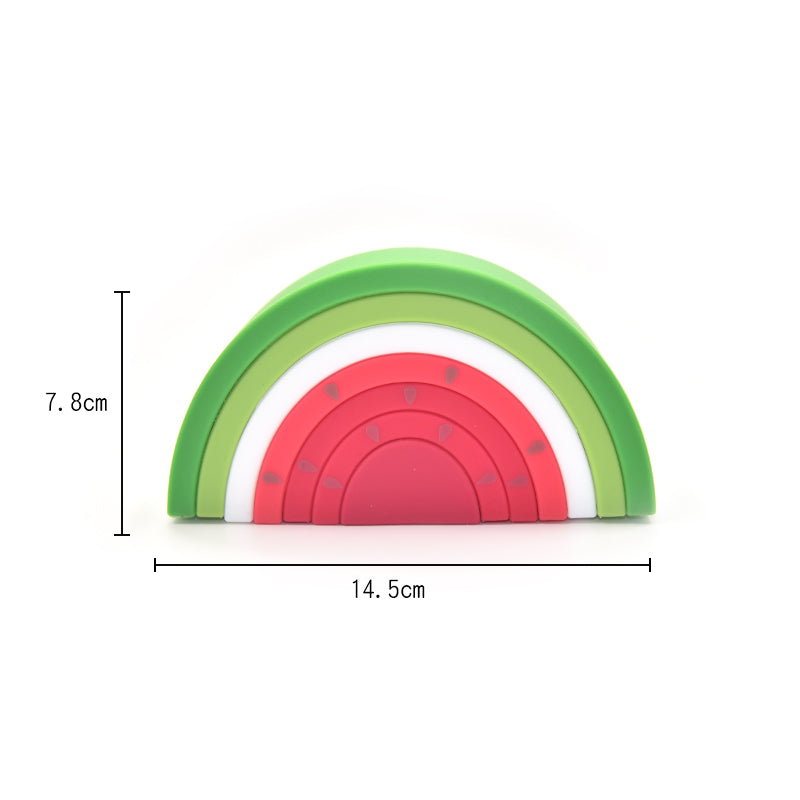 Rainbow Silicone Building Blocks for Early Education-3