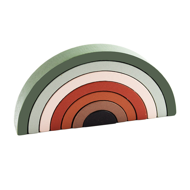 Rainbow Silicone Building Blocks for Early Education-8