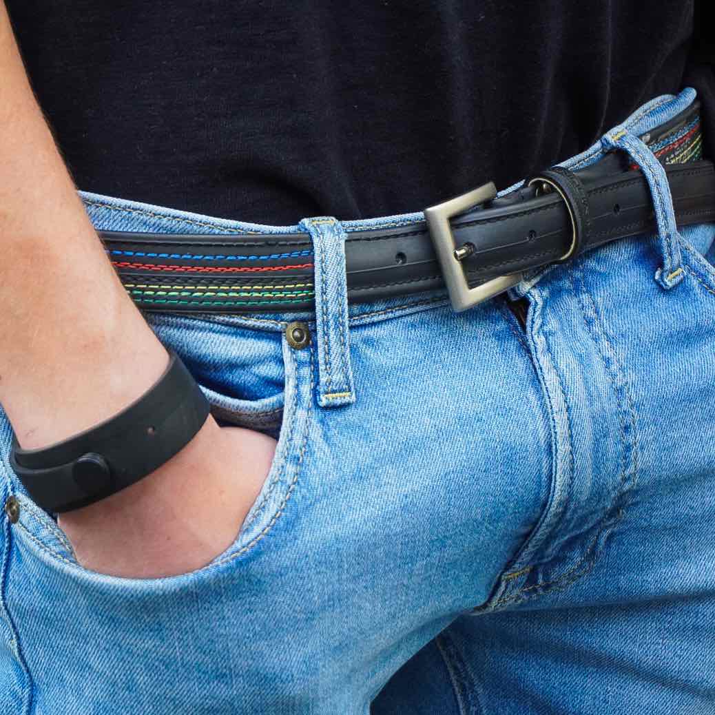 Recycled Slim Championship Bicycle Inner Tube Vegan Belt-1