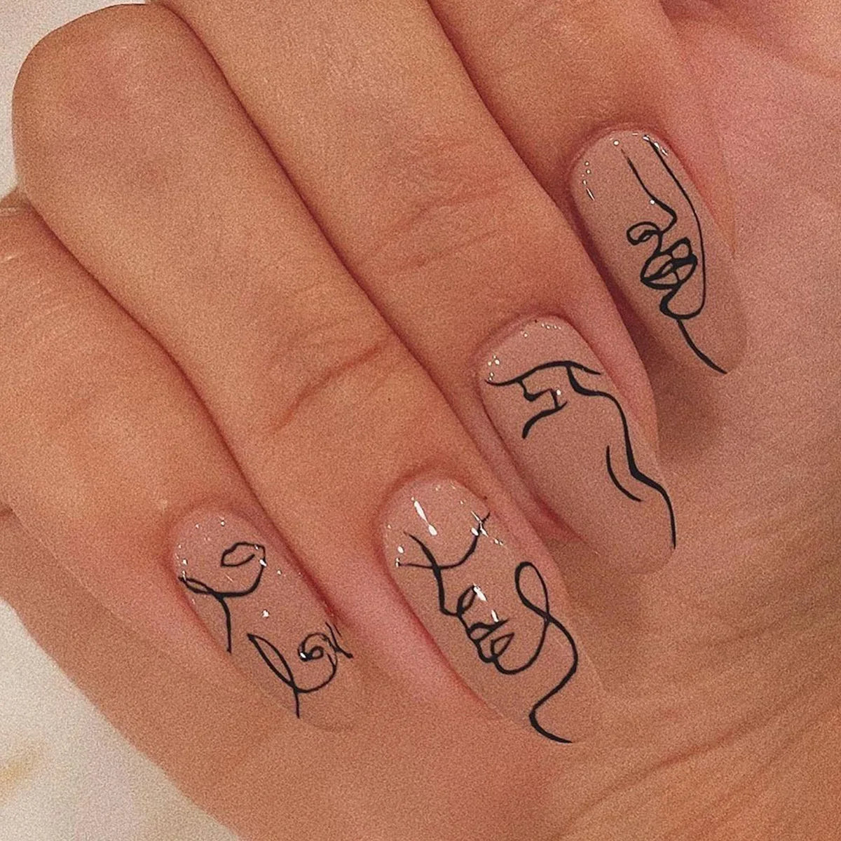 Almond Press On Nail Tips-55