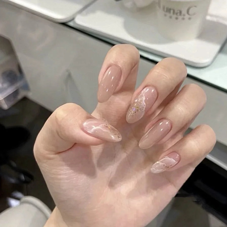Almond Press On Nail Tips-29