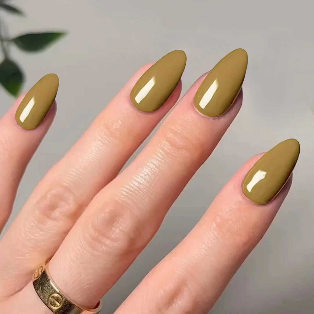 Classic Glossy Long Pointed Fake Nails Set-8