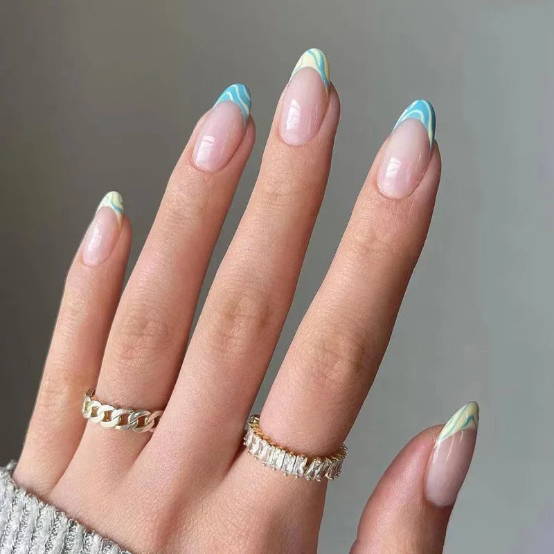 Almond Press On Nail Tips-63
