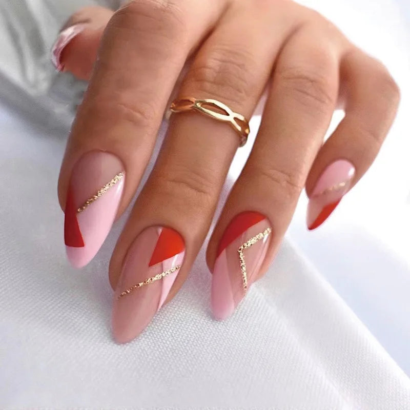 Almond Press On Nail Tips-51