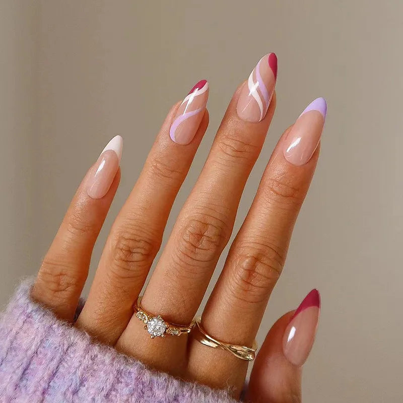 Almond Press On Nail Tips-41