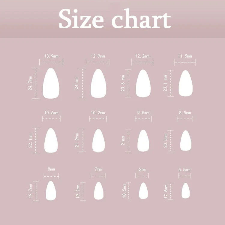 Classic Glossy Long Pointed Fake Nails Set-1