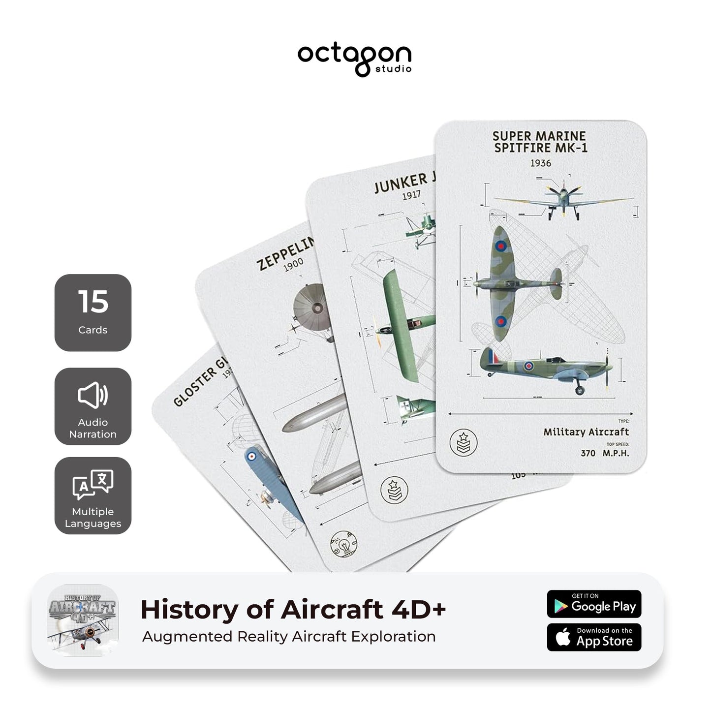 Aircraft 4D+ Augmented Reality Cards-1