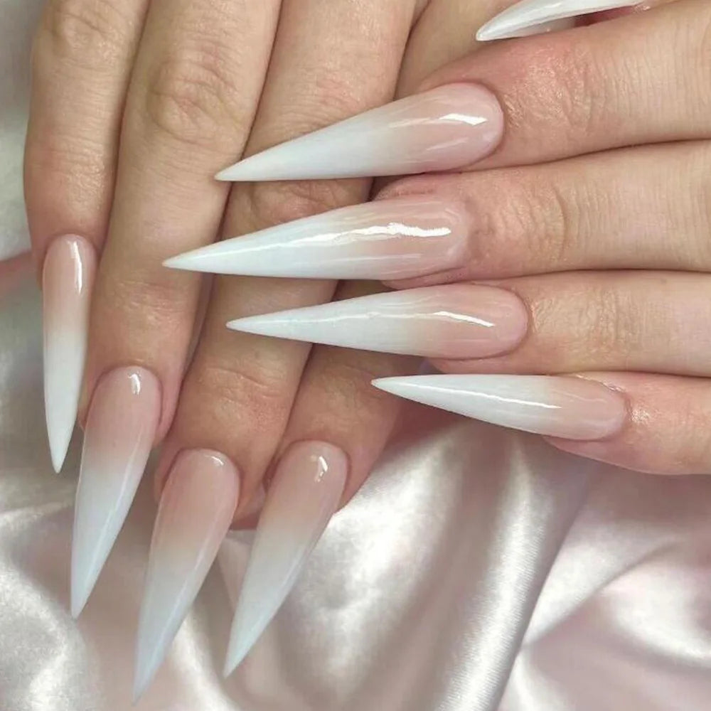 Striped Stiletto Press-On Nails-4