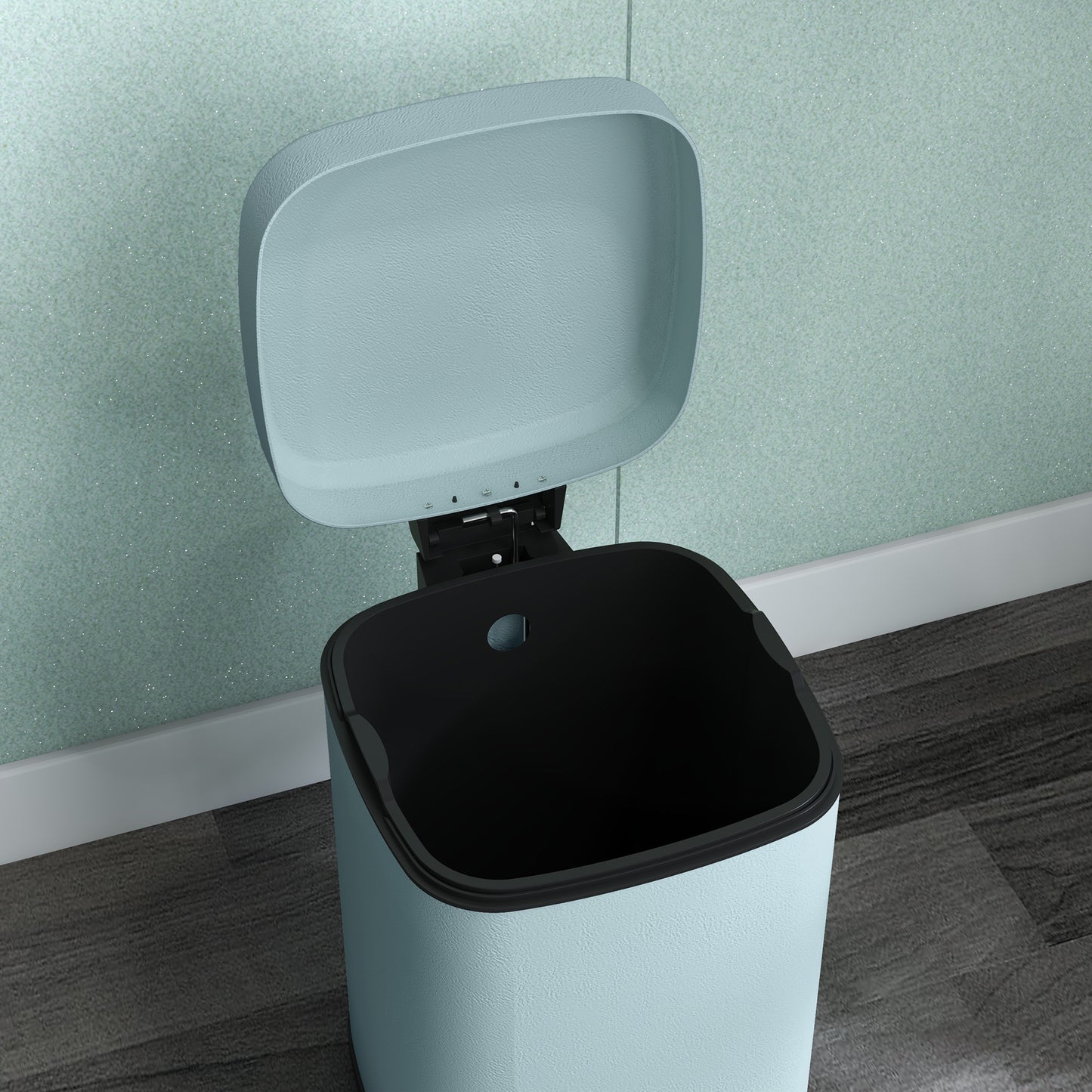 12 Litre Pedal Bin, Fingerprint Proof Kitchen Bin, Metal Rubbish Bin w/ Soft-close Lid, Foot Pedal & Removable Inner Bucket | HOMCOM-7