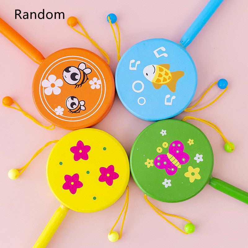 Wooden Cartoon Hand Drum Educational Toy for Children-5