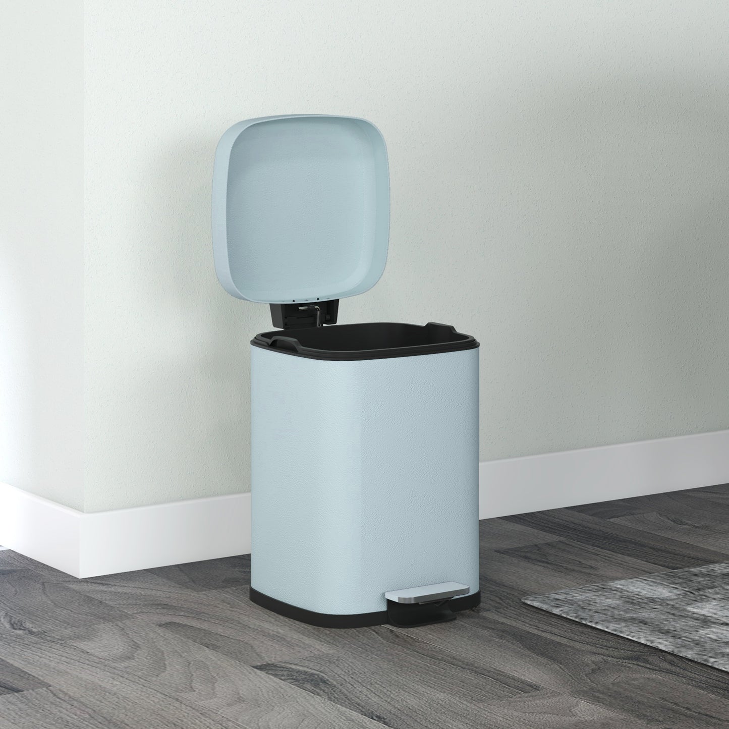 12 Litre Pedal Bin, Fingerprint Proof Kitchen Bin, Metal Rubbish Bin w/ Soft-close Lid, Foot Pedal & Removable Inner Bucket | HOMCOM-6