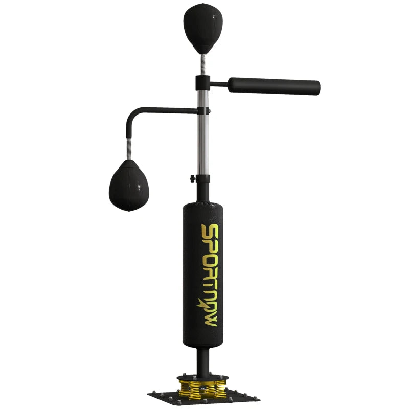 SPORTNOW Boxing Bag, Freestanding Punching Bag, with Reflex Bar, Speed Balls in Black-0