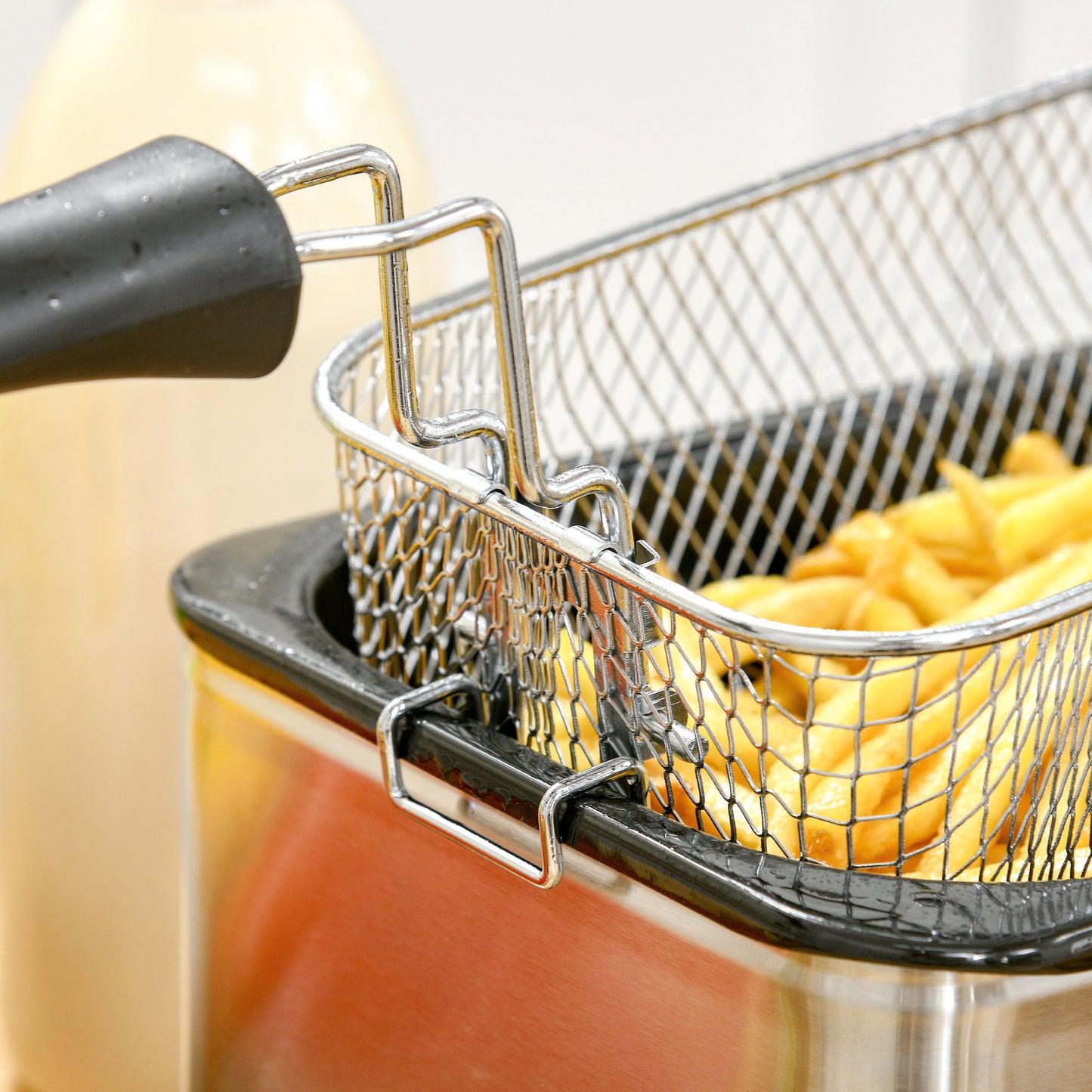 3 Litre Stainless Steel Deep Fat Fryer with Adjustable Temp, 60min Timer, Viewing Window and Safety Cut Out, 2000W | HOMCOM-7