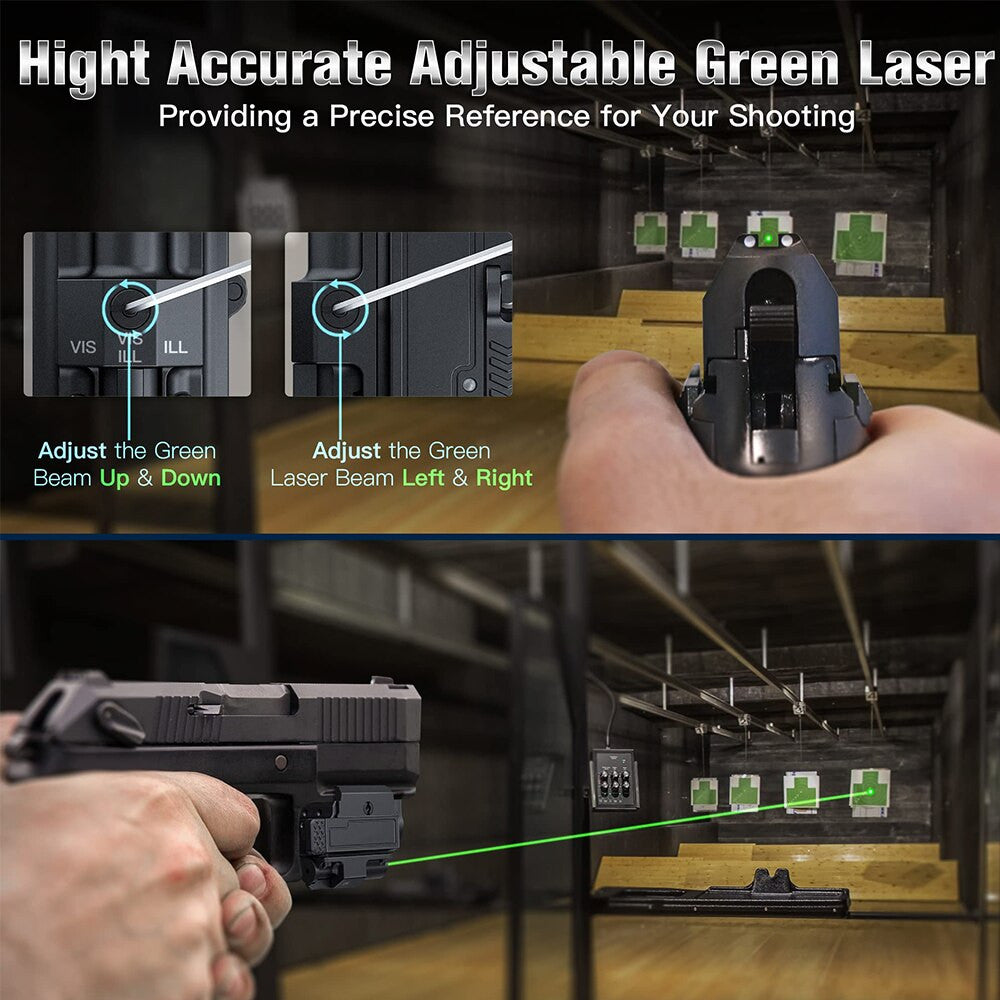 800 Lumens Pistol Light with Green Laser Tactical LED Airsoft-2