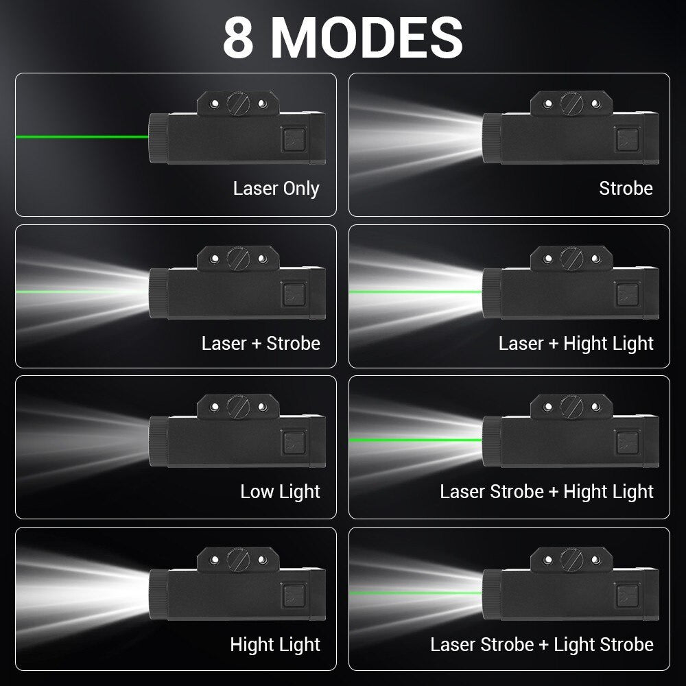 1000 Lumens Pistol Light with Green Laser Tactical LED Airsoft-5