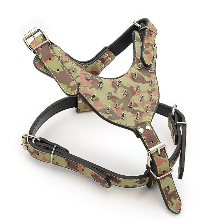 Dog Zinc alloy Rivets Spiked Studded Harness-11