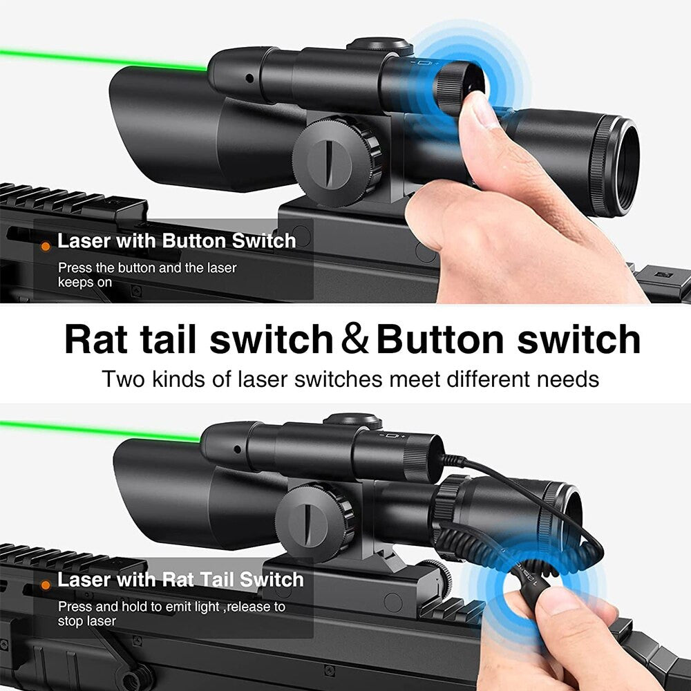 2.5-10x40E Red & Green Illuminated Rifle Scope Mil-dot Gun Scope Green Laser-4