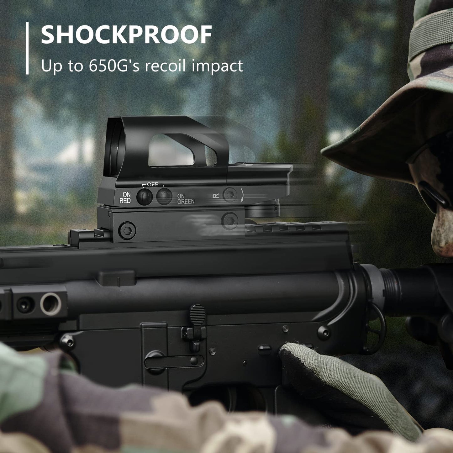 1x22x33 Red Green Dot Sight 4 Reticle Reflex Sight Airsoft-3